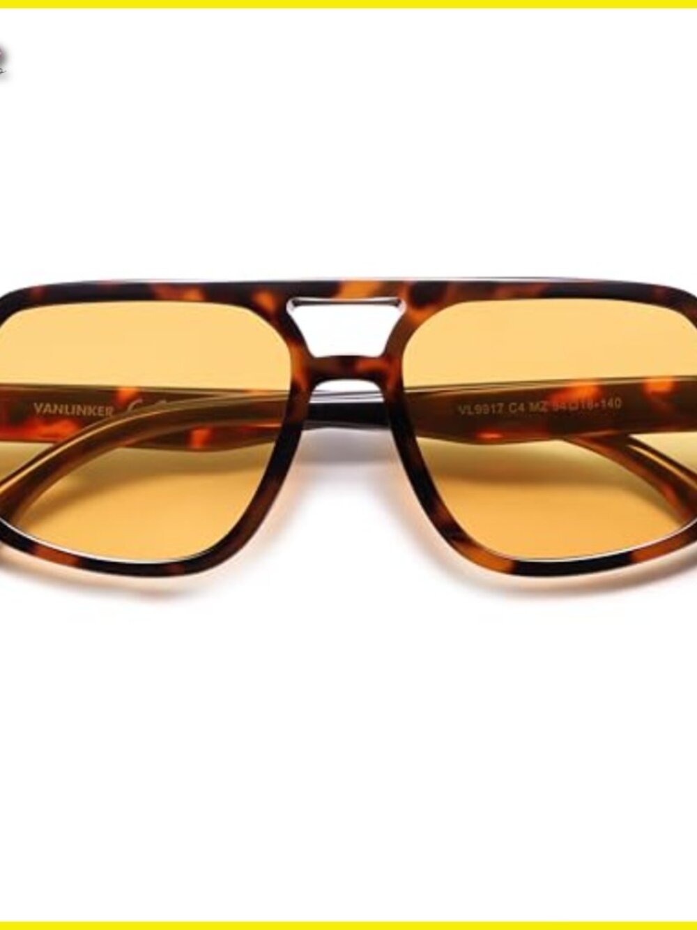 Retro Aviator Sunglasses Polarized Oversized Square Frame Vintage 70s Style - Picture 3 of 7